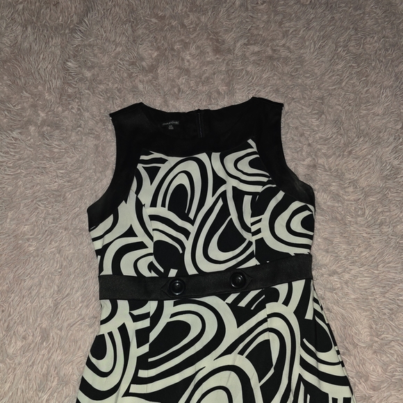 Maurices Black and White Swirl Midi Dress - Picture 2 of 5